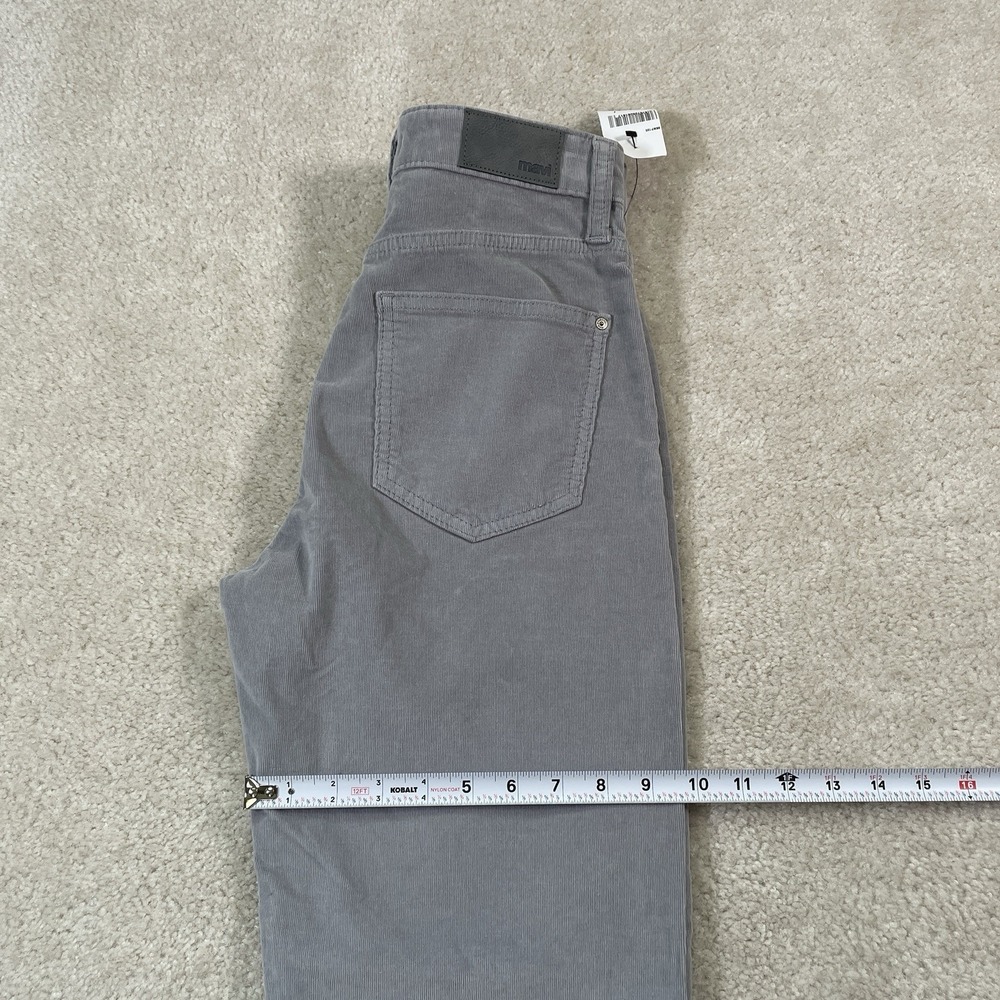 NWT Mavi Sheila Corduroy Pants Womens 27 Gray Raw Hem High Rise Straight Leg - Picture 6 of 11